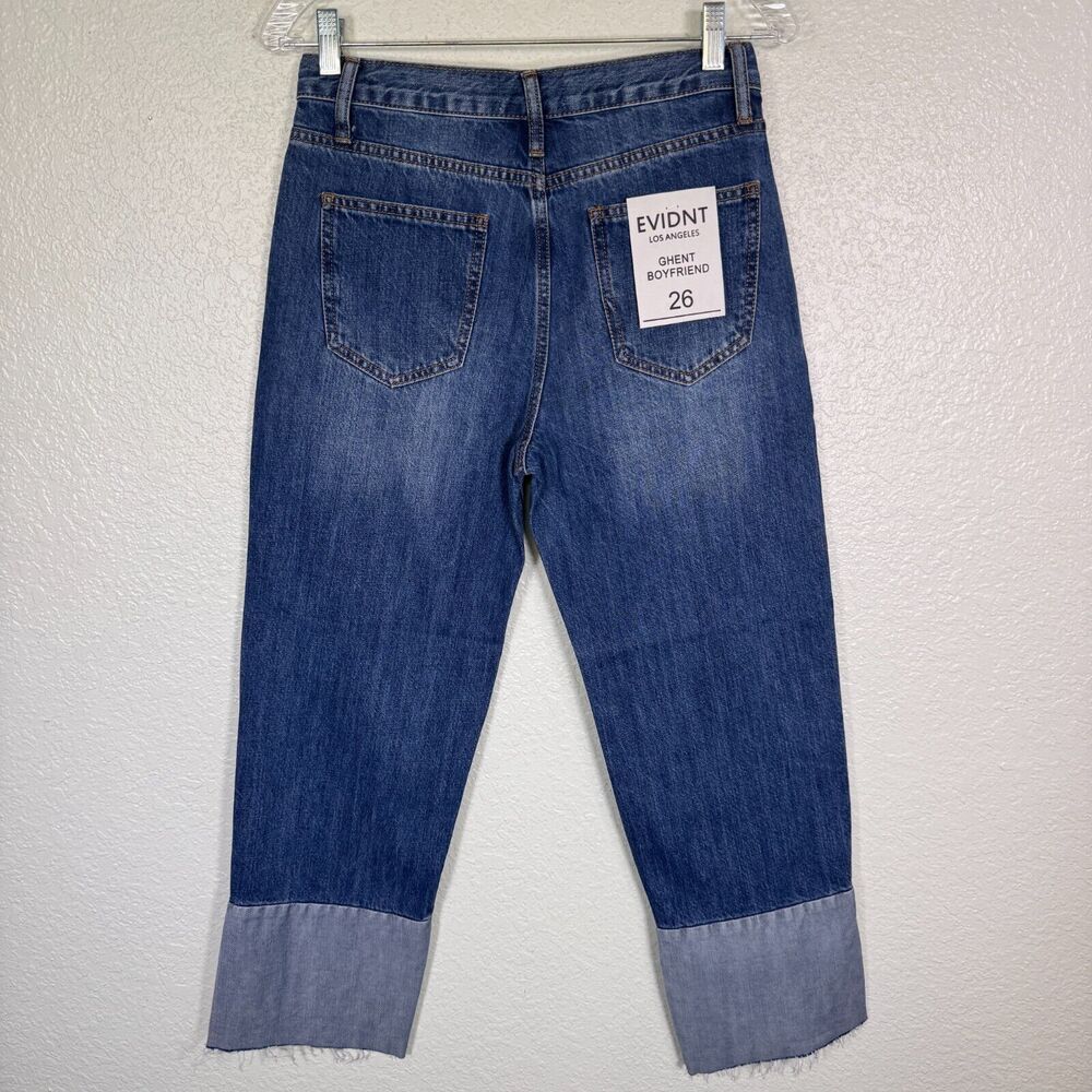 Evident Anthropologie Jeans Womens 26 Ghent Boyfriend Crop Selvedge Los Angeles - Picture 2 of 11